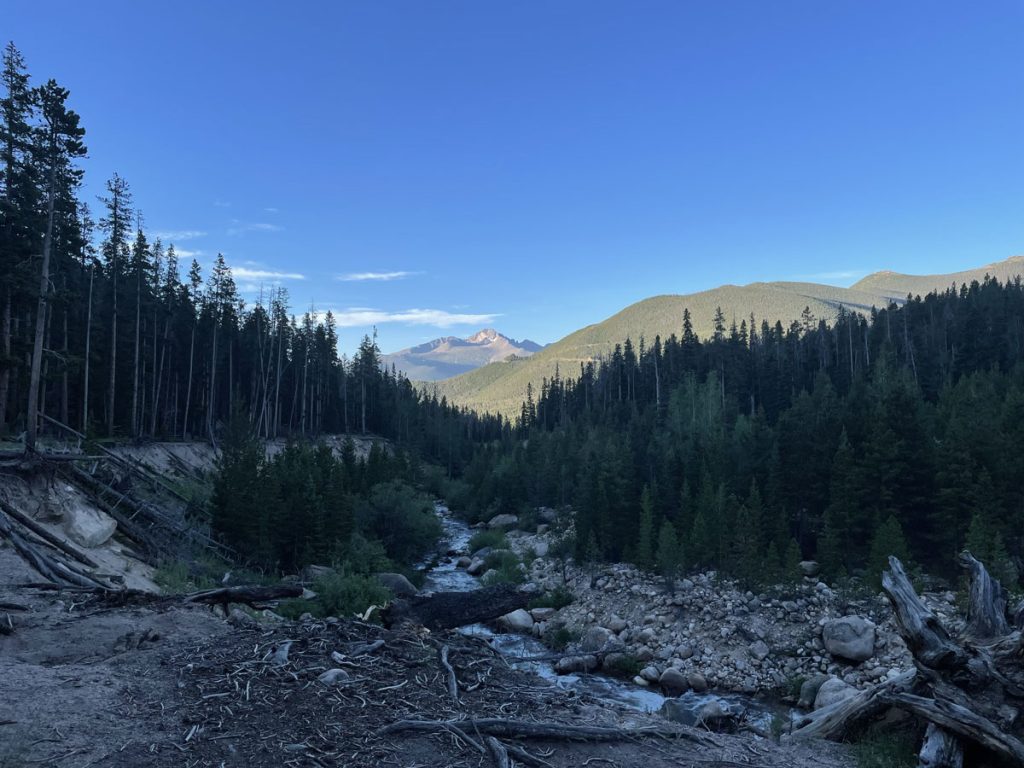 Roaring River with Longs Peak in the Background